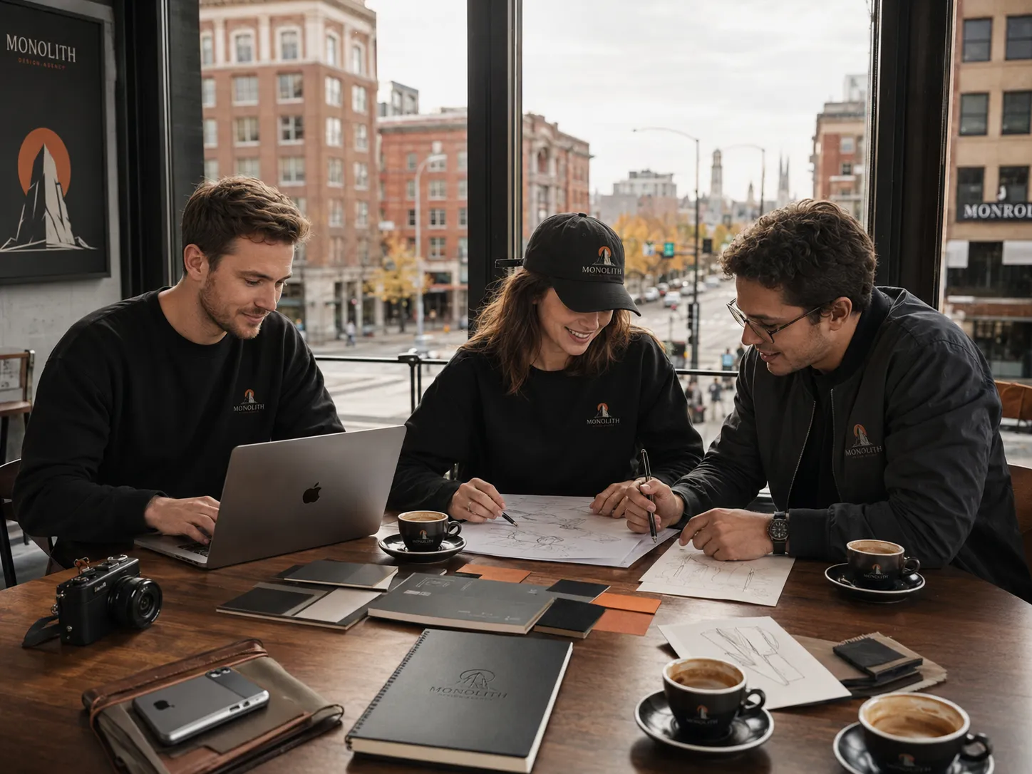 Working session over coffee at the Monolith studio